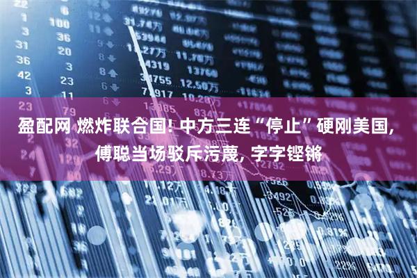 盈配网 燃炸联合国! 中方三连“停止”硬刚美国, 傅聪当场驳斥污蔑, 字字铿锵